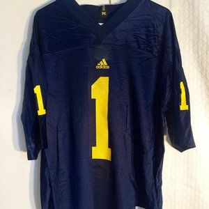 ADIDAS NCAA MICHIGAN WOLVERINES #1 Blue JERSEY All Sizes  New with tags